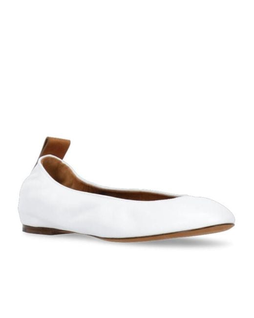 Lanvin White The Ballerina Flat Shoes