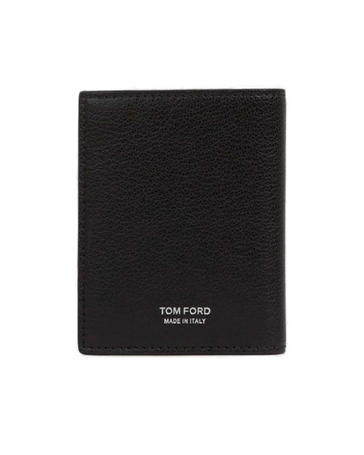 Tom Ford Black Logo Bi-Fold Wallet for men