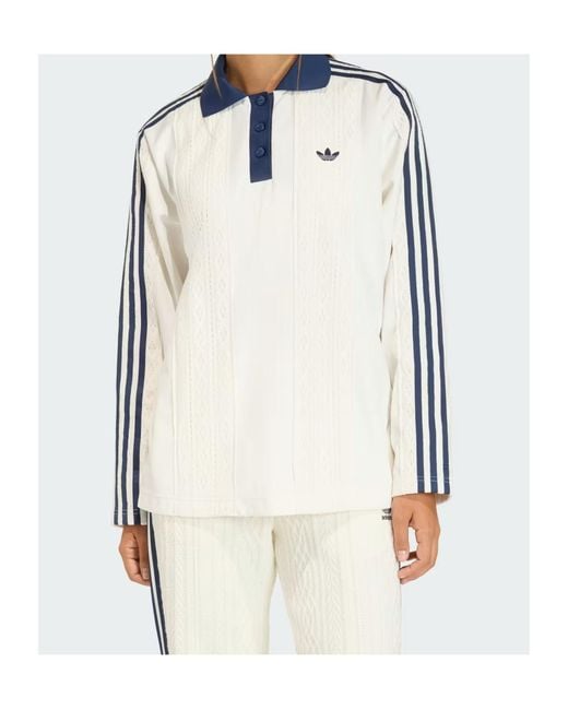 Adidas White Originals Winterised Long Sleeve Soccer Jersey Sweatshirt