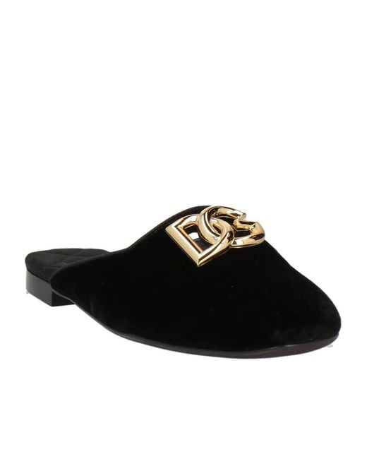 Dolce & Gabbana Black Solid Color Mules