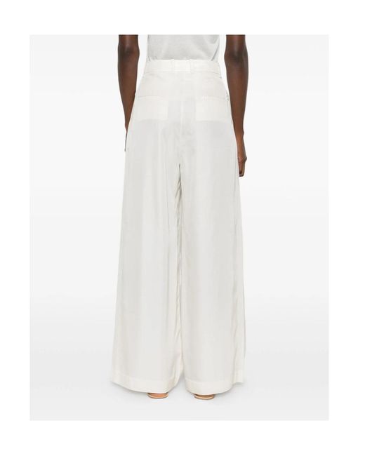 Frankie Shop White Pleated Casual Trousers