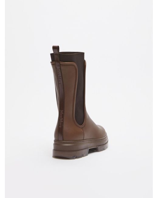 Max Mara Brown Leather Ankle Boots