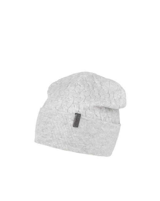 Brunello Cucinelli White Solid Color Hats