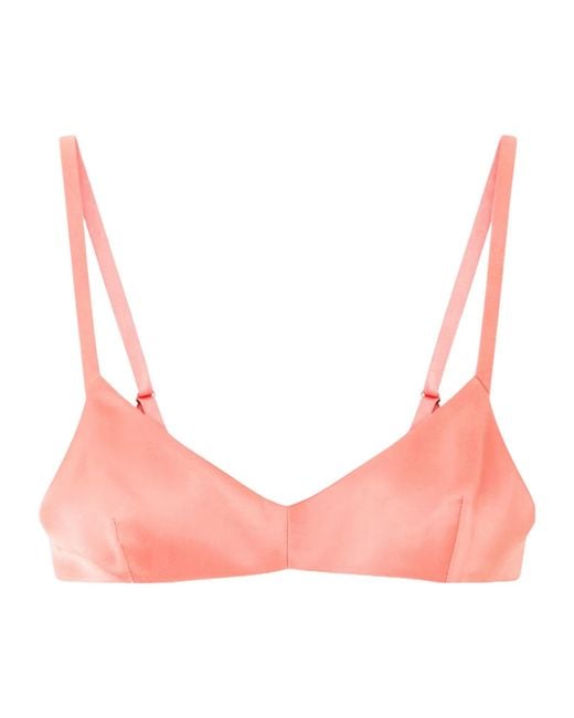 Khaite Pink Talita Satin Bralette