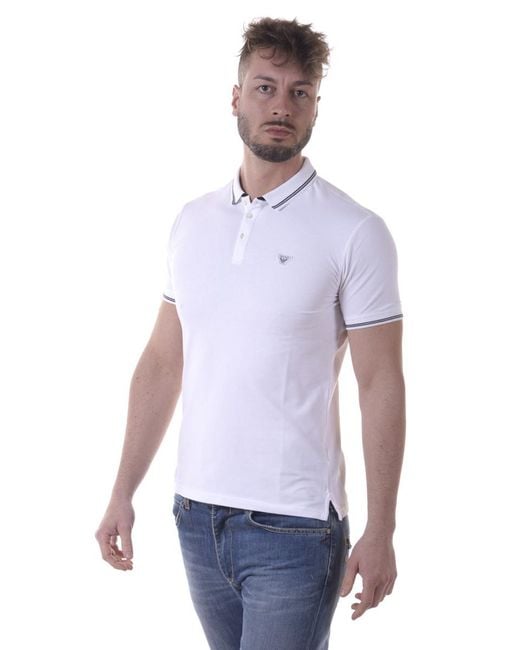 Armani Jeans White Short-Sleeved Polo Shirt for men
