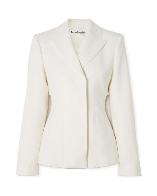Acne White Long-Sleeved Suit Coat