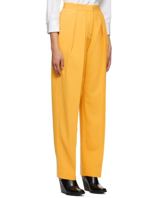 Stella McCartney Yellow High-Waisted Straight-Leg Pants
