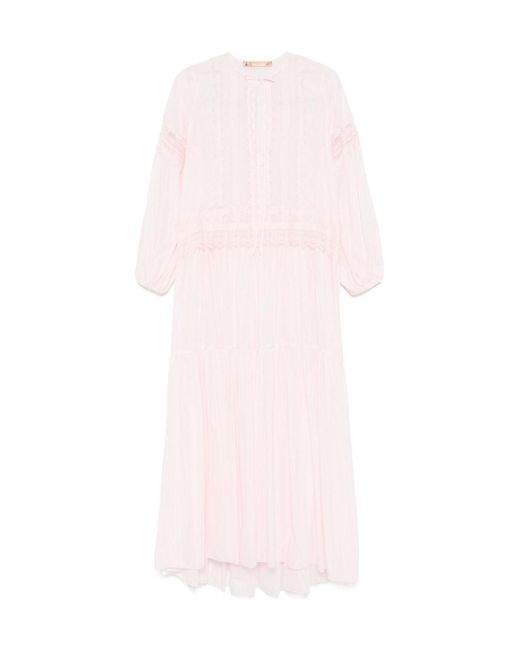 Ermanno Scervino Pink Embroidered Maxi Dress