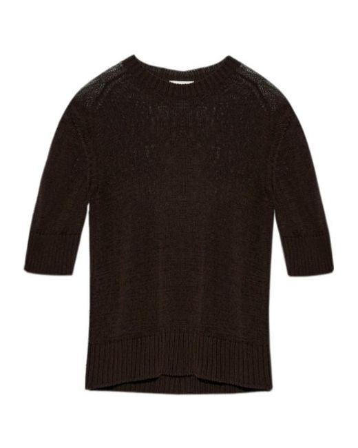 Jil Sander Black Knitted Crewneck T-Shirt