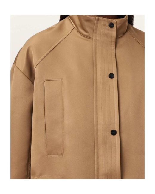AllSaints Brown Luellah Stand-Collar Jacket