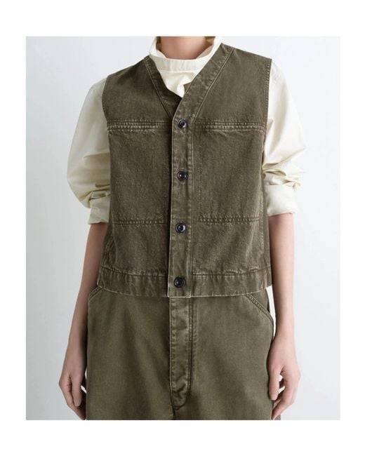 Lemaire Green Button-Up Gilet