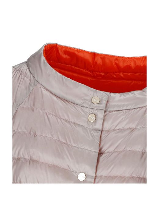Herno Gray Reversible Buttoned Padded Jacket