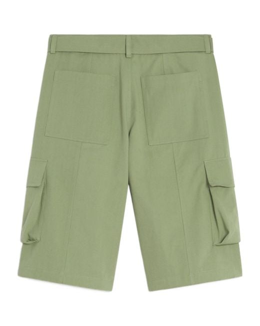 Maison Kitsuné Green Maison Kitsuné Belted Bermuda Shorts for men