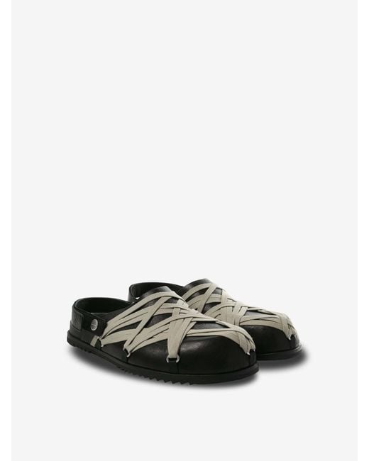 Rick Owens Black Megalace Laced-Up Mules
