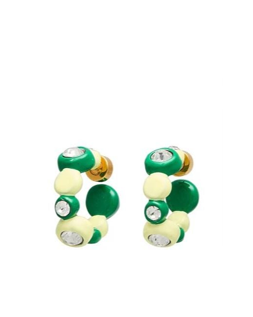 Marni Green Metal Hoop Earrings