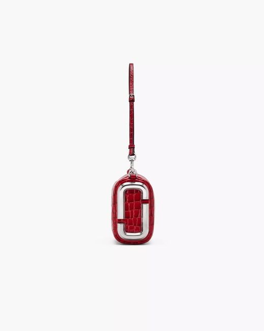 Marc Jacobs Red The Glossy Embossed Snapshot Shoulder Bag