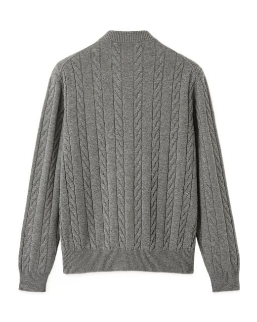 Loro Piana Gray Cedar Bomber Cardigan for men