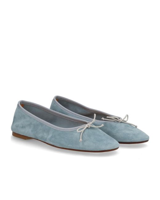 Aeyde Blue Bow Detailed Slip-On Flats