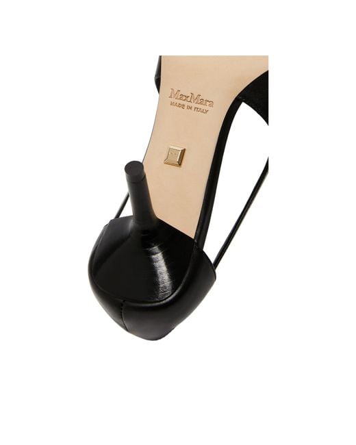 Max Mara Black Pointed Logo Heels