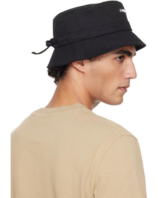 Jacquemus Black Cotton Bucket Hat