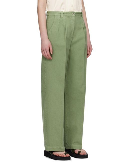 A.P.C. Green Khaki Tressie Trousers