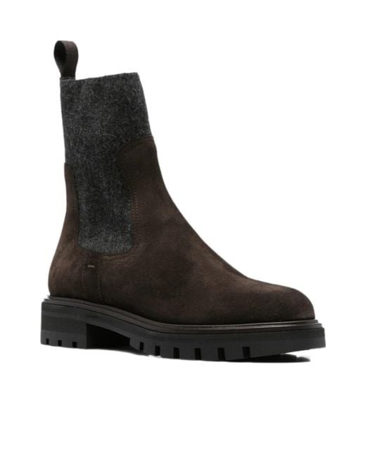 Henderson Black Round-Toe Short Boots