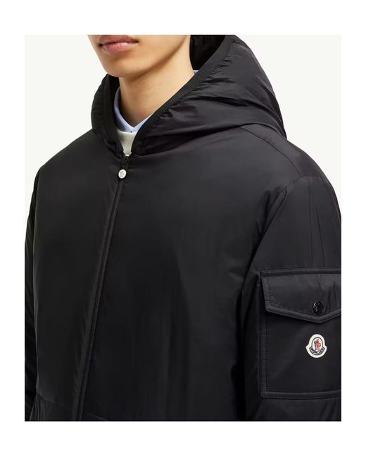 Moncler Blue Zip-Up Hooded Jacket for men
