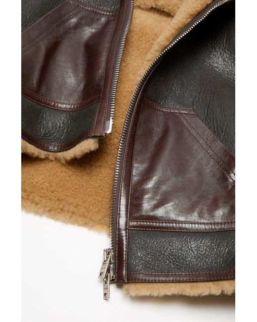 Acne Brown Hooded Leather Jacket