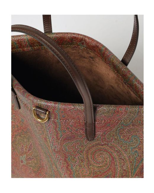 Etro Brown Arnica Large Paisley Tote Bag