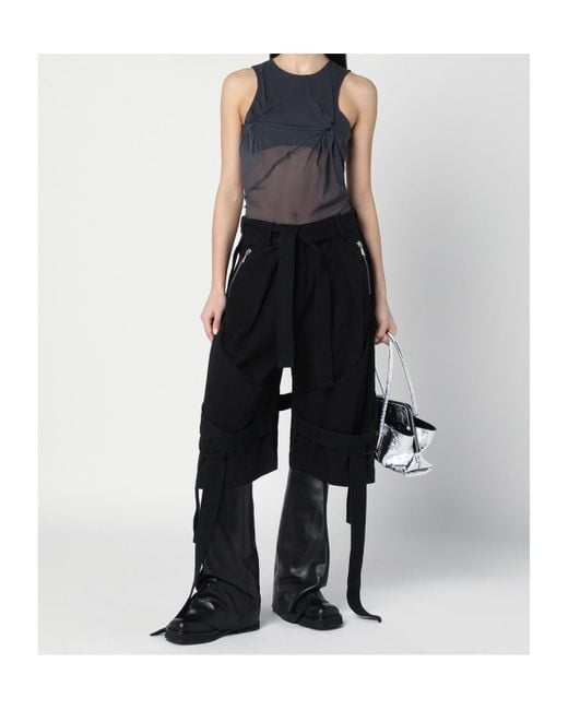 The Attico Blue The Draped Sheer Top