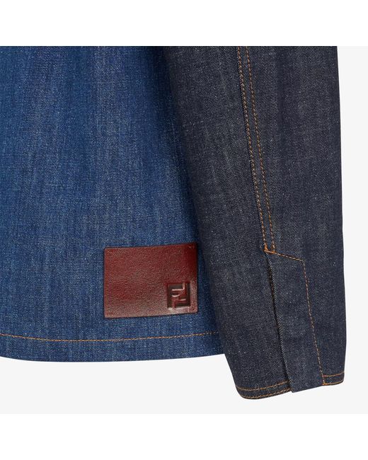 Fendi Blue Two-Tone Denim Jacket