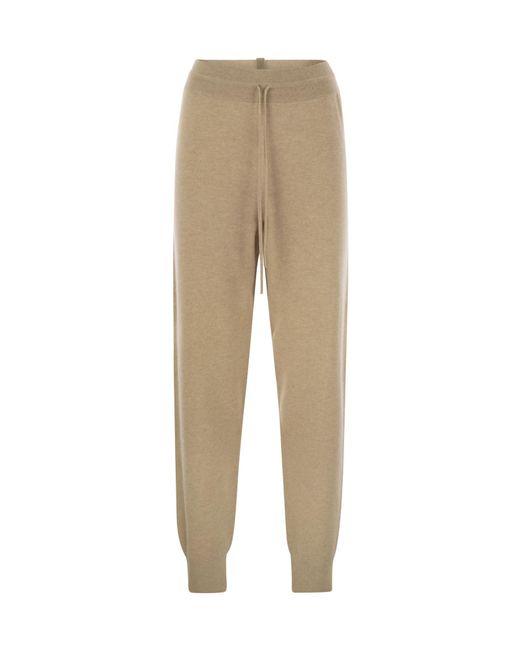 Fabiana Filippi Natural Tapered Drawstring Knitted Jogging Trousers