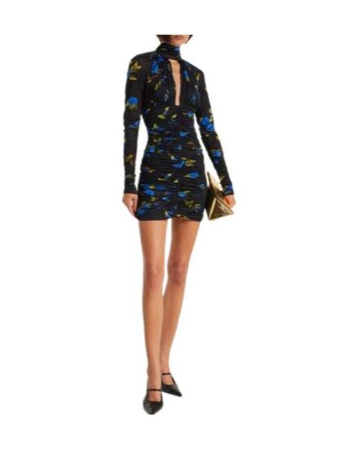 Blumarine Blue Cutout Floral Jersey