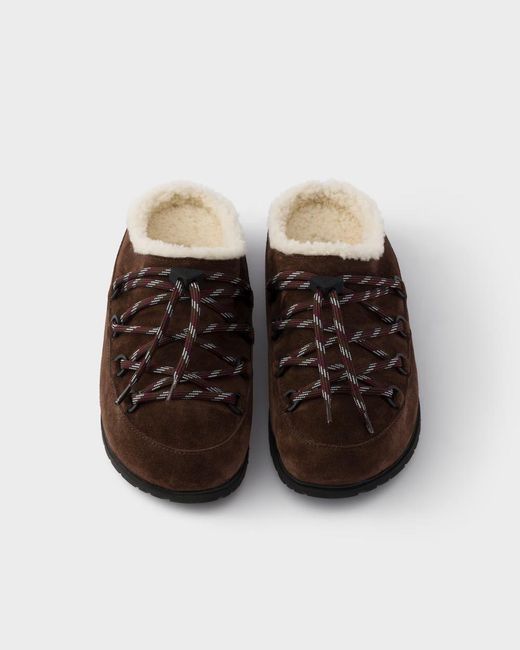 Prada Brown Suede Mules