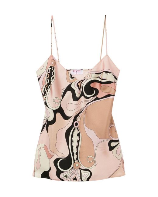 Emilio Pucci Pink Patterned Camisole Top