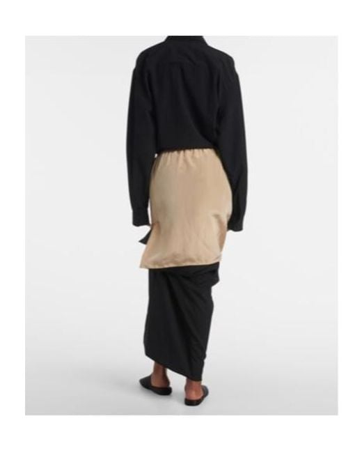 Calvin Klein Black Tyler Layered Wool And Silk Maxi Skirt