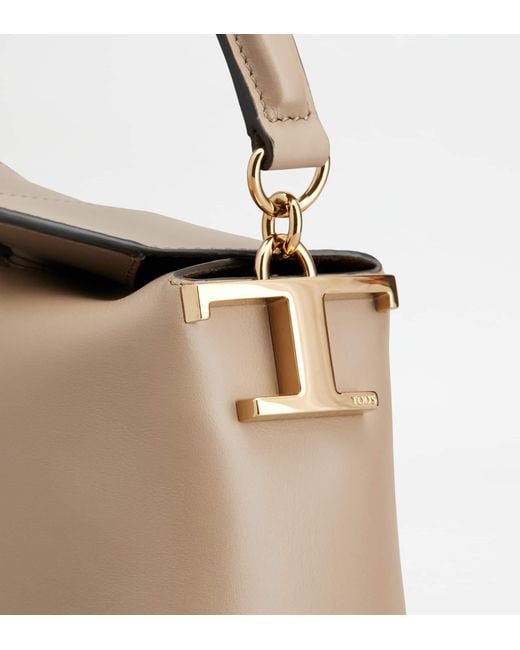 Tod's Natural T Case Leather Mailman Tote Bag