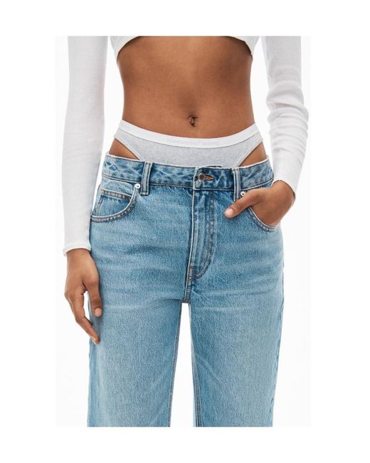 Alexander Wang Blue Logo Patch Jeans