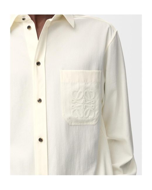 Loewe White Embroidered Shirt for men