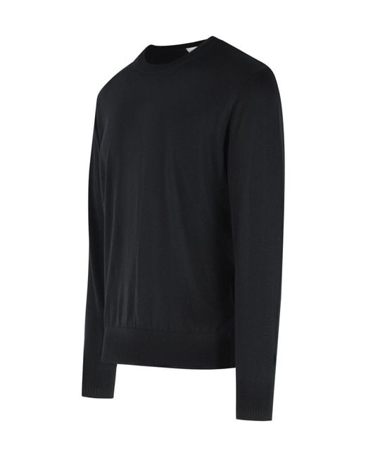 Dries Van Noten Black Long-Sleeve Crew-Neck Pullover for men