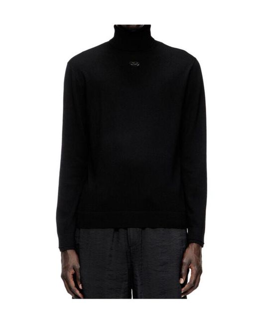 DIESEL Black Turtleneck Knit Jumper for men