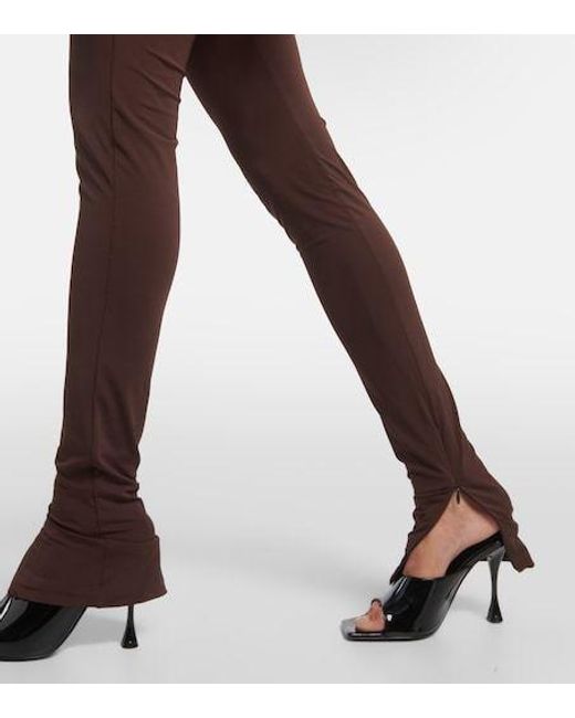 Magda Butrym Brown Floral-Appliqué Cutout Jersey Jumpsuit