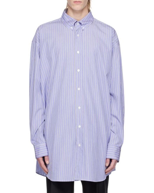 Maison Margiela Purple Striped Button-Up Shirt for men