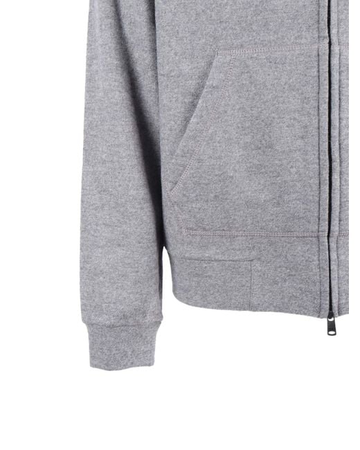 Circolo 1901 Gray Wool Zip-Up Hoodie for men