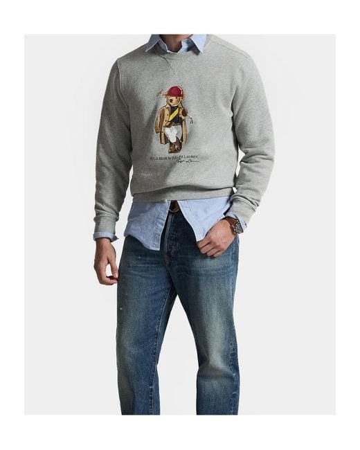 Polo Ralph Lauren Gray Polo Bear Fleece Sweatshirt for men