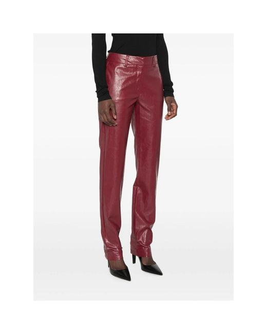 FEDERICA TOSI Red Belt-Loop Pocket Trousers