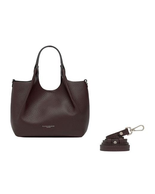 Gianni Chiarini Brown Dua Medium Top-Handle Shoulder Bag