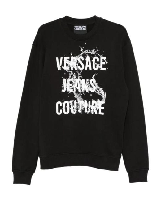 Versace Jeans Black Couture Logo Print Sweatshirt for men
