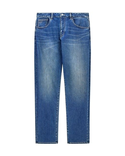 ARMANI EXCHANGE Blue Five-Pocket Jeans for men