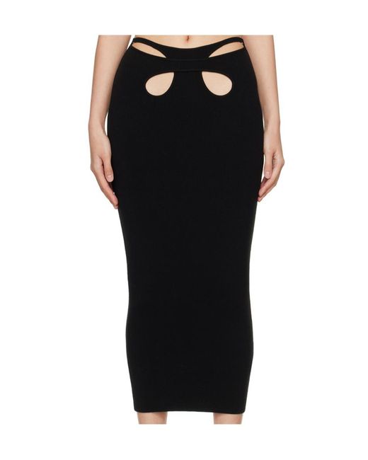 Dion Lee Black Mobius Loop Midi Skirt